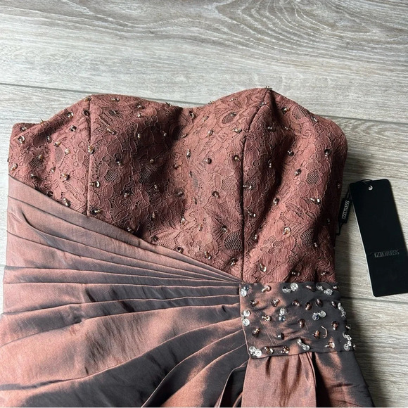 NWT  IZIDRESS Strapless Sequins Evening Bride Cocktail Dress - Picture 6 of 16